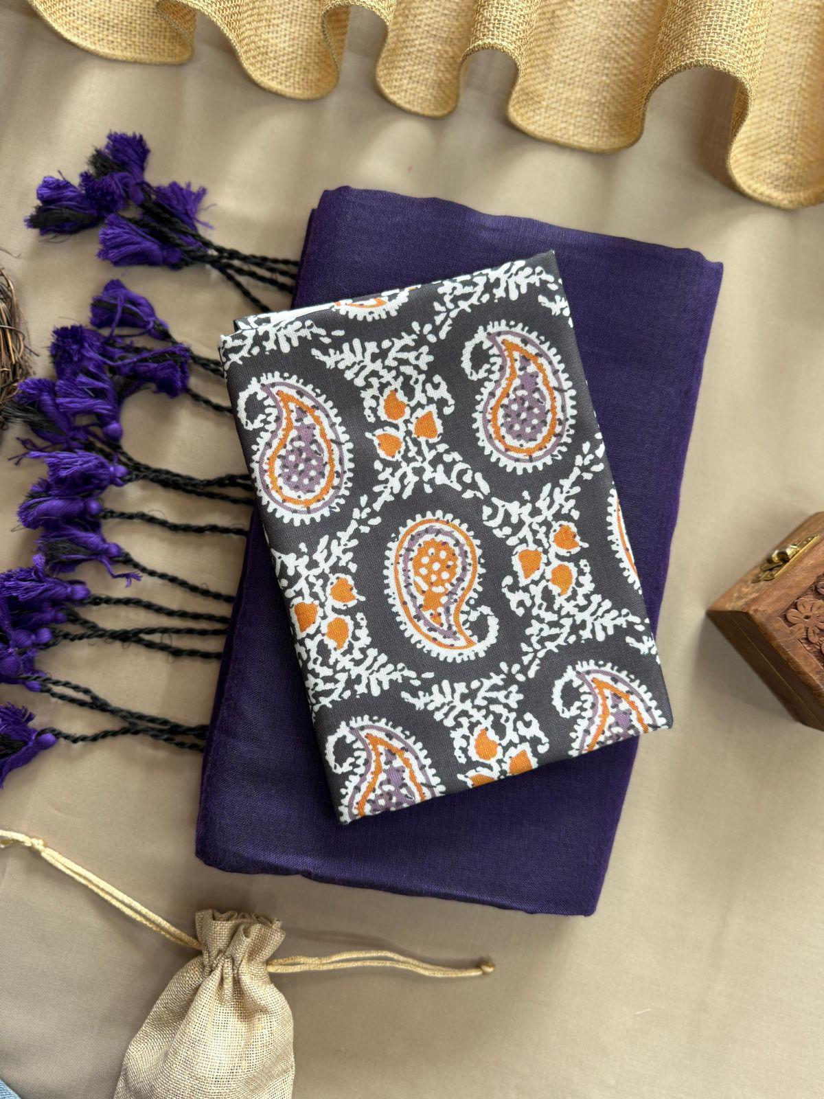 Elegant Handloom Khadi Cotton Saree with Magic Cotton Blouse – Lightweight, Traditional Wear