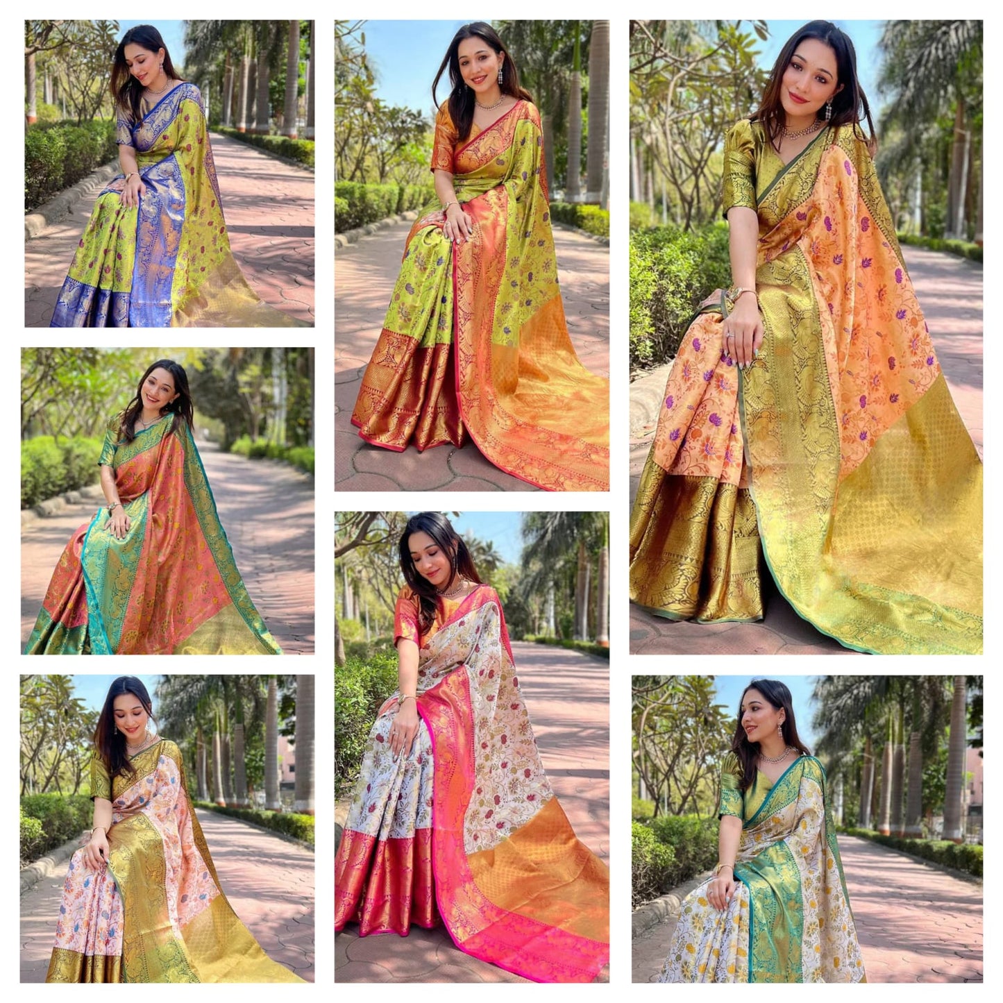 Tissue Silk Saree With Rich Pallu & Gold Zari Border