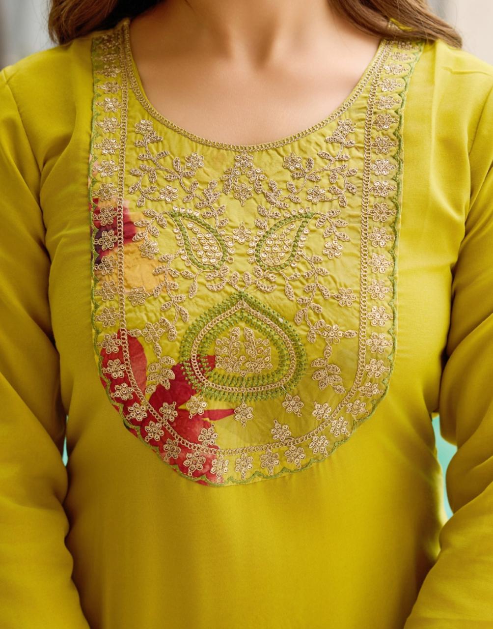 Casual & Occasion Wear Trendy Liril Rayon Embroidered Kurti Set for Women