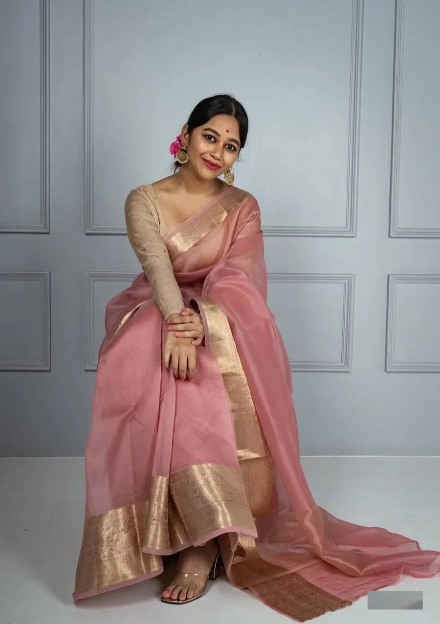 Pure Kora Organza Sarees – Subtle Shine & Graceful Fall