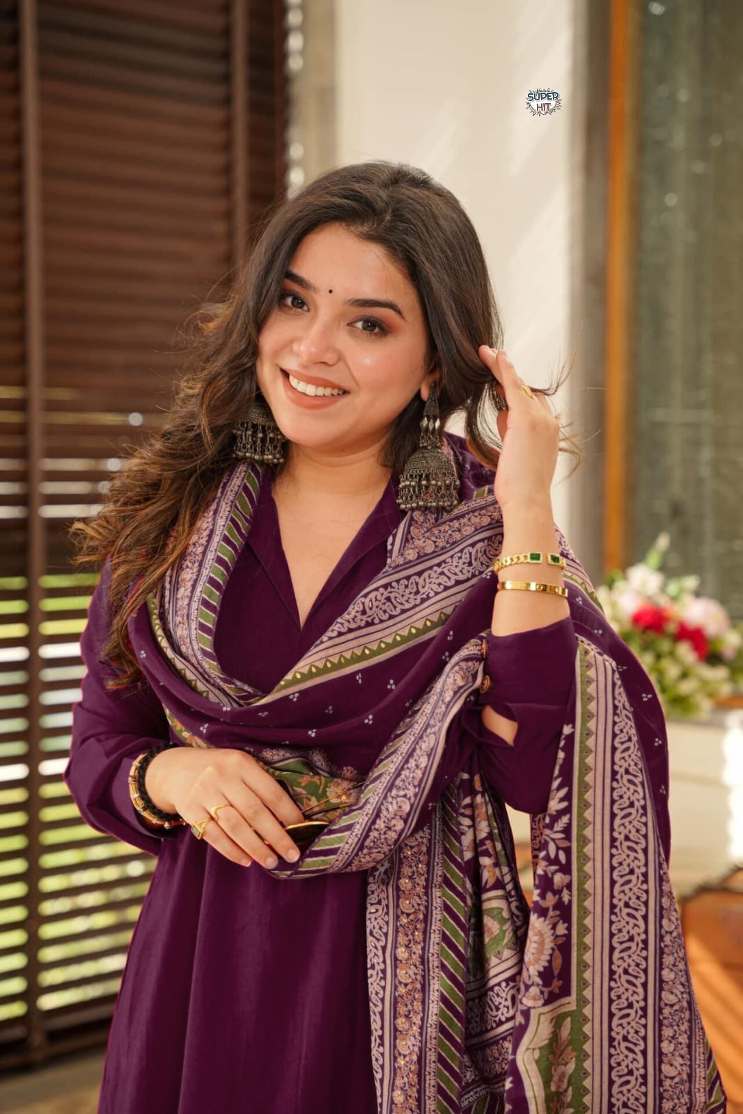 Designer Violet South Cotton Kurta Set for Women