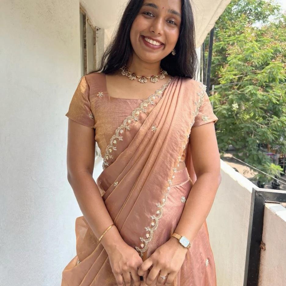 Elegant Copper Space Silk Half Saree with Zari & Cutdana Work Traditional Wear for Women