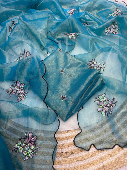 Jimmy Choo Designer saree with Twill Work& Sequin Embroidery