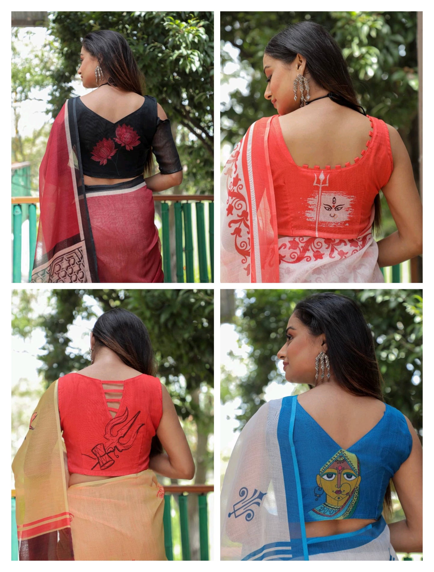 Soft & Lightweight Festive Wear  Elegant Off White & Sky Blue Linen Saree with Digital Print