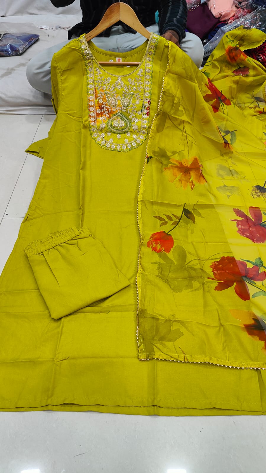 Casual & Occasion Wear Trendy Liril Rayon Embroidered Kurti  Set for Women