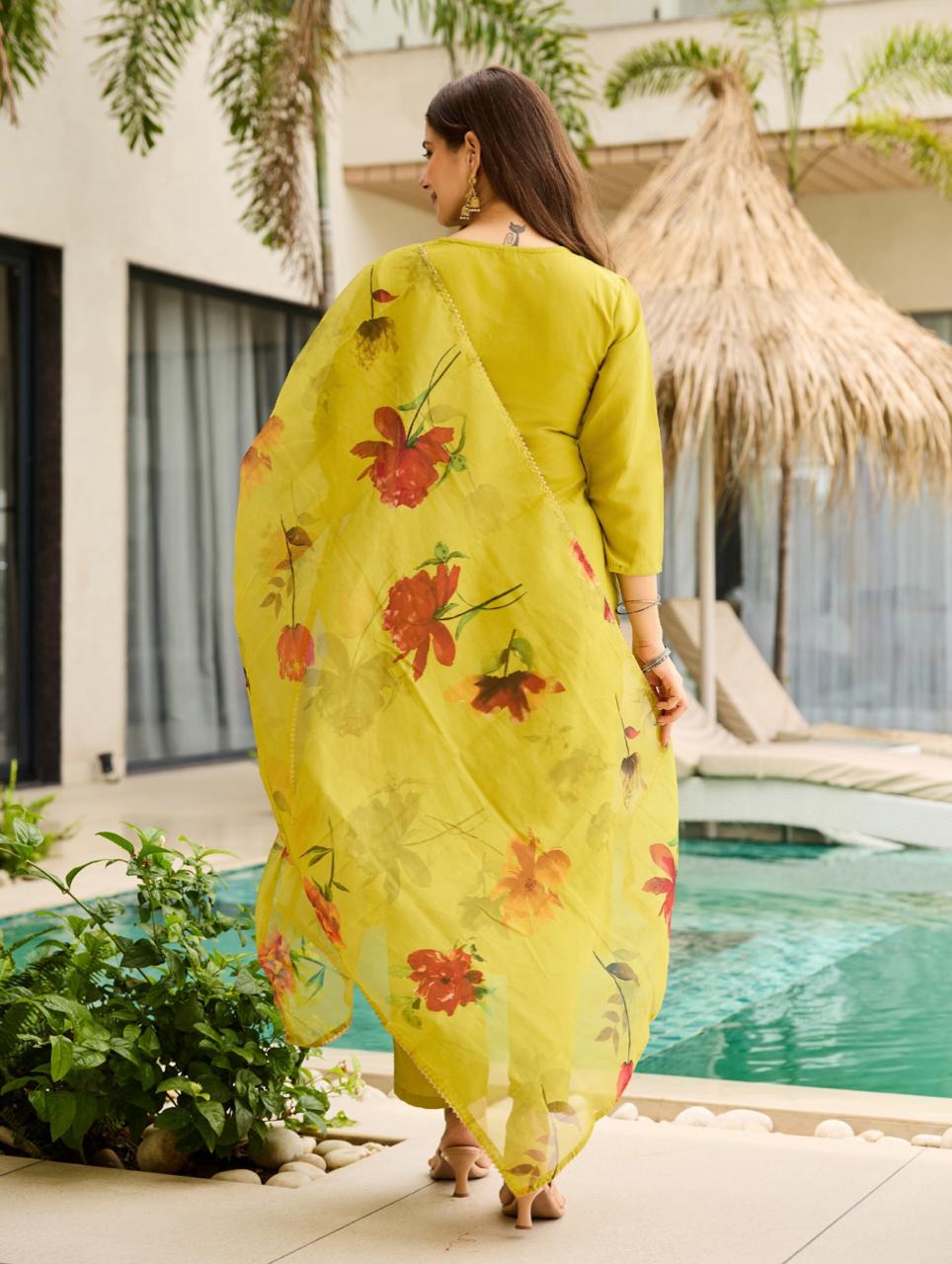 Casual & Occasion Wear Trendy Liril Rayon Embroidered Kurti  Set for Women